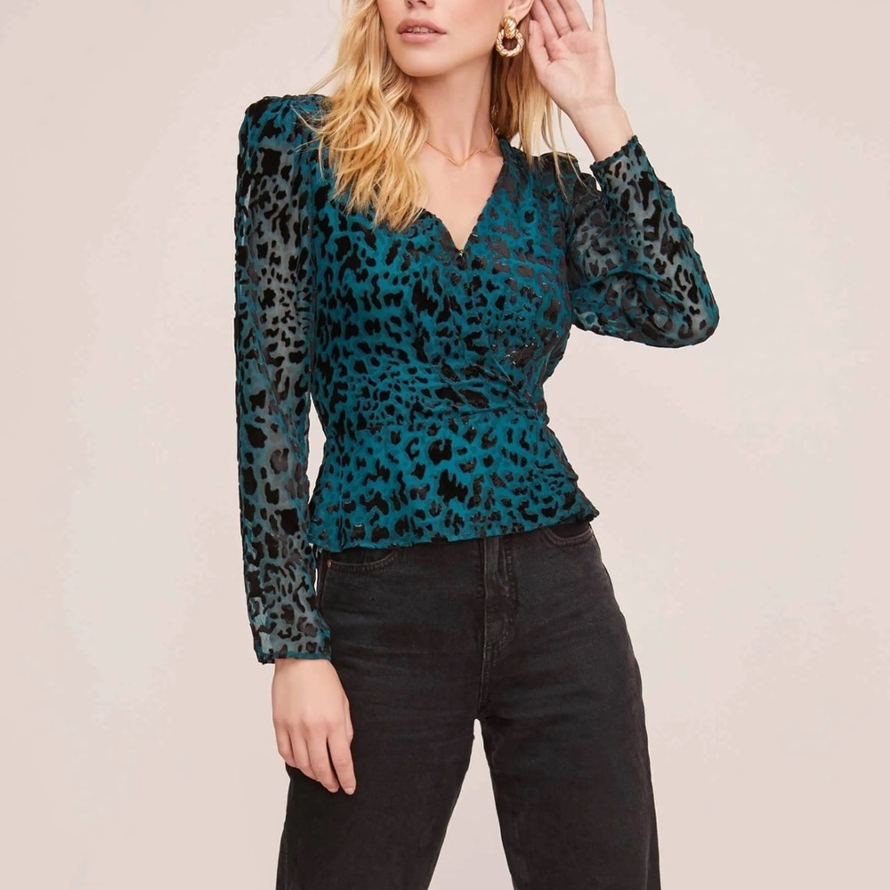 ASTR The Label | Burnout Velvet Leopard Wrap Top - Chic - Edgy - Feminine